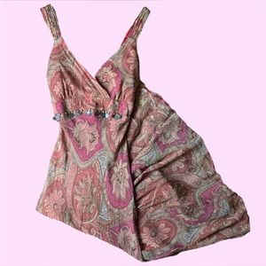 Jonathan Martin Silk Paisley Floral Maxi Dress